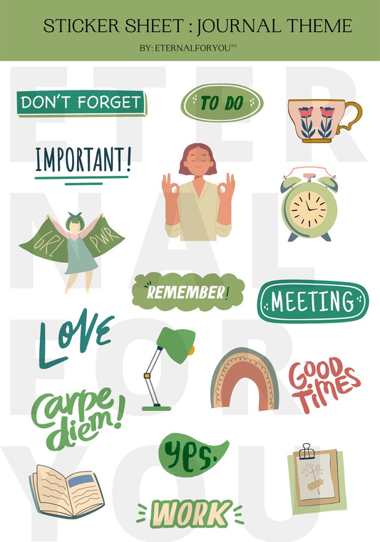 STICKER SHEET: JOURNAL THEME