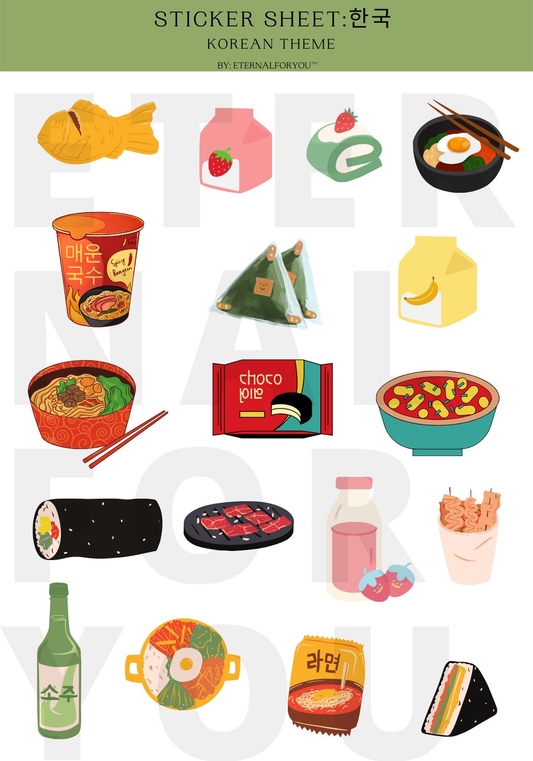 STICKER SHEET : KOREAN THEME