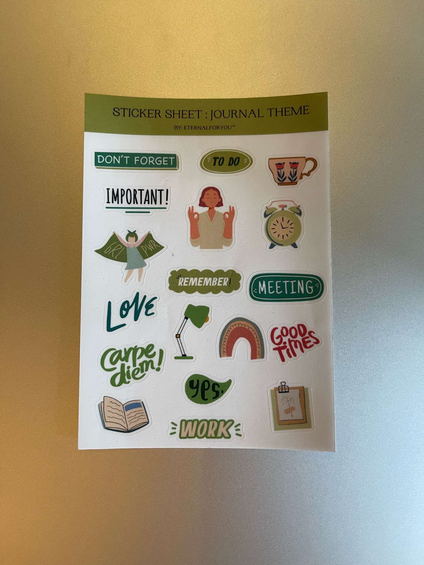 STICKER SHEET: JOURNAL THEME